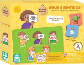 Jogo Educativo Em Madeira Meus 5 Sentidos - Nig 0586