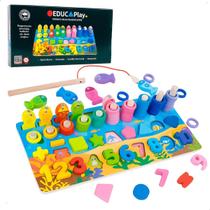 Jogo Educativo Madeira Educaplay Tabuleiro Somar E Brincar BDM28 - Polibrinq