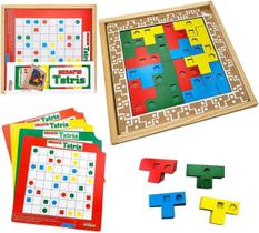 Jogo Educativo Madeira Quebra Cabeça Infantil Desafio Tetris