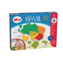 Jogo Educativo Mapa do Brasil em Plástico 3D Elka - 1109