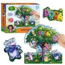 Jogo Educativo Montessori Alinhavos Dora Aventureira Com 16 Peças Coloridas Em Madeira