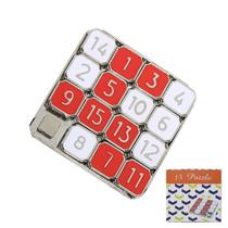 Jogo educativo Number Slide Puzzle Metal Red and White Jogo educativo Number Slide Puzzle Metal Red and White