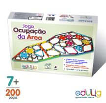 Jogo Educativo Ocupação da Área Edulig Matemática Divertida e lúdica para 4 jogadores e dois níveis - 200 peças e conexões