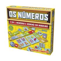 Jogo Educativo Os Números 2 x 1 Dominó Memória Madeira 48Pçs Jogo Educativo Os Números 2 x 1 Dominó Memória Madeira 48Pçs