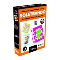 Jogo Educativo Pedagógico Soletrando Palavras 60 Pçs Madeira Brinquedo Educativo Didático Pedagógico Infantil