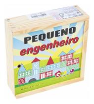 Jogo Educativo Pequeno Engenheiro 50 Peças Mdf Caixa Madeira