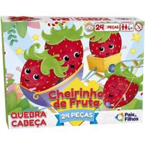 Jogo Educativo Quebra Cabeça Cheirinho de Fruta 24Pçs Pais & Filhos - Pais e Filhos