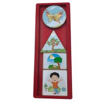 Jogo educativo sequencia logica de madeira