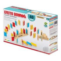 Jogo Efeito Domino Blocos Coloridos 40 Peças Junges