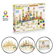 Jogo em Blocos de Construção para Colorir, montar e brincar