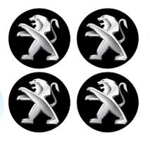 Jogo Emblema Calota Peugeot Resinado 48mm