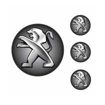 Jogo Emblema Resinado 48mm Peugeot Para Calota Roda - 4 Peças
