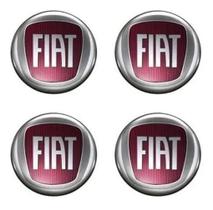 Jogo Emblema Resinado Fiat Vermelho Roda Calota Centro 48Mm - Tfcalotas