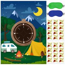 Jogo EmmGhen Camping Pin the Needle On Compass com adesivos