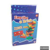 Jogo Empilhe e Brink 39 Peças de Plástico Colorido - Tudo em Caixa