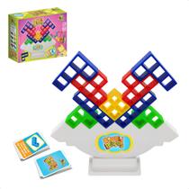 Jogo Equilibre Blocos Tetris Torre Encaixe Jogadores Brinquedo Tower Equilíbrio Caiu Perdeu - ART BRINK