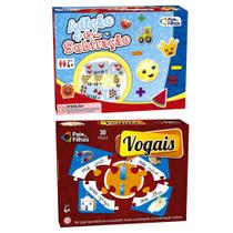 Jogo Escolar Alfabetização Aprender Vogais + Adição e Subtração - Pais e Filhos Jogo Escolar Alfabetização Aprender Vogais + Adição e Subtração - Pais e Filhos