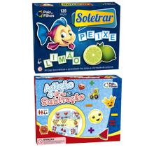 Jogo Escolar Aprender Contas Adicao e Subtracao + Aprender a Soletrar - Pais e Filhos