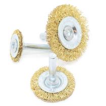 Jogo Escova Circular de Aço Haste 1/4" 3 Peças Tradestar