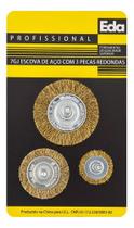 Jogo Escova De Aço Com 3 Peças Redondas Eda 7gj Jogo Escova De Aço Com 3 Peças Redondas Eda 7gj