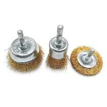 Jogo Escova de Aço Para Limpeza 3 ou 5 Peças Circular Plana Copo Com Haste Furadeira Parafusadeira Jogo Escova de Aço Para Limpeza 3 ou 5 Peças Circular Plana Copo Com Haste Furadeira Parafusadeira