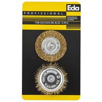 Jogo Escova de Aço Redonda e Copo 1/4" EDA 7GK Jogo Escova de Aço Redonda e Copo 1/4" EDA 7GK