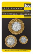 Jogo Escovas AÇO Redonda com 3PÇS EDA 7GJ Jogo Escovas AÇO Redonda com 3PÇS EDA 7GJ