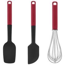 Jogo Espátula Pão Duro Clássica e Fouet Vermelha KitchenAid Jogo Espátula Pão Duro Clássica e Fouet Vermelha KitchenAid