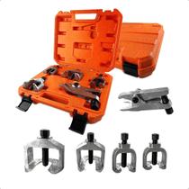 Jogo Extrator Terminal de Direção 5 Peças Saca Pivô Profissional Suspensão Carro Caminhão com Maleta Alta Resistência Oficina Mecânica