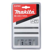 Jogo Faca Lâmina Fina 82mm + 2 Fixador Plaina Makita D07951