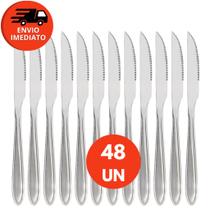 Jogo Faca Mesa Conjunto Talheres Inox Jantar Refeição Bar Boteco Restaurante Churrasco Corte Carne