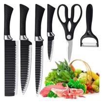 Jogo Facas Churrasco Cosinha 6 Peças Aço Inox Profissional