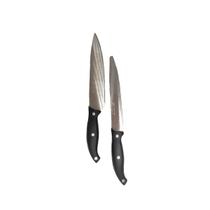 Jogo Facas Cozinha Inox 2Uni Lâmina Afiada Cabo Ergonômico Resistente Vegetais Legume churrasco Casa
