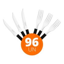 Jogo Facas E Garfo Leme 96Pç Inox Cabo Preto Pbag Tramontina