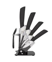 Jogo Facas Gadnic Conjunto Faca Cozinha Cerâmica Cabos de Silicone 5Pc