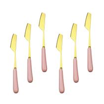 Jogo Facas Para Patê Rosa e Dourado Com 6 Peças We Make Jogo Facas Para Patê Rosa e Dourado Com 6 Peças We Make