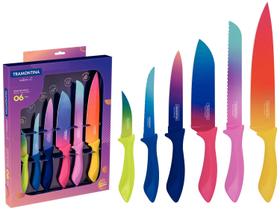 Jogo Facas Tramontina Colorcut Inox e Cabos Pintado 06 Peças