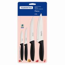 Jogo Facas Tramontina Plenus 4 Peças Aço Inox Jogo Facas Tramontina Plenus 4 Peças Aço Inox
