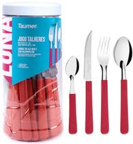 Jogo Faqueiro 20 Peças Luna Talheres Aço Inox Faca Garfo Colher + Pote - Taumer