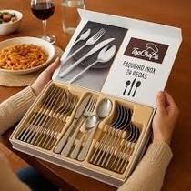 Jogo Faqueiro 24 Peças Alimento Comer Garfo Faca Colher Talheres Cozinha Presente Jantar