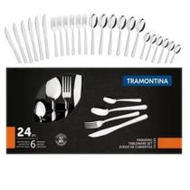 Jogo Faqueiro 24 Peças Talheres Para Cozinha Garfo Colher Faca Buzios Aço Inox Tramontina Jogo Faqueiro 24 Peças Talheres Para Cozinha Garfo Colher Faca Buzios Aço Inox Tramontina