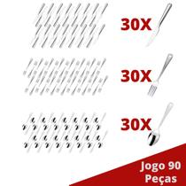 Jogo Faqueiro Aço Inox 90 Peças Restaurante / Casa /Bar