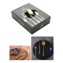 Jogo Faqueiro Inox Dourado Berna Premium 30 Peças