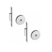 Jogo fechadura auxiliar trava segurança tetra pado 11000 inox escovada redonda 40mm mesma chave segredo dupla par