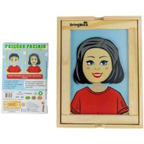 Jogo Feições Faciais - Madeira - BrinqMutti Jogo Feições Faciais - Madeira - BrinqMutti