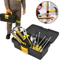 Jogo Ferramentas 11Pçs Caixa Martelo Chaves Estilete Alicate
