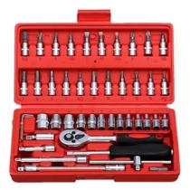 Jogo Ferramentas 46 Chaves Catraca Soquetes Crv Bits 1/4 - MEIRELLES