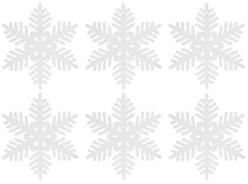 Jogo Floco de Neve Gliter Branco 18cm Enfeite Natalino 6 Peças - Yangzi