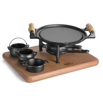 Jogo Fogareiro Bifeteira Molheiras Suporte Madeira Jogo Fogareiro Bifeteira Molheiras Suporte Madeira