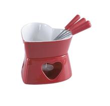 Jogo Fondue Cerâmica Branco Herstal 7 Peças Vermelho Jogo Fondue Cerâmica Branco Herstal 7 Peças Vermelho